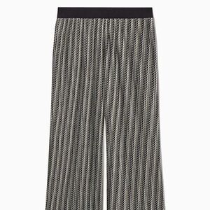 COS Plisse Pleated Trousers in‎ Black and White Multi NWT